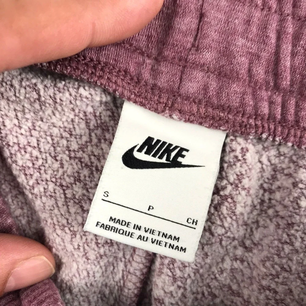 Nike Sweatpants Womens S (29x28) Burgundy Fleece Wide Leg Lounge Joggers *Flaw